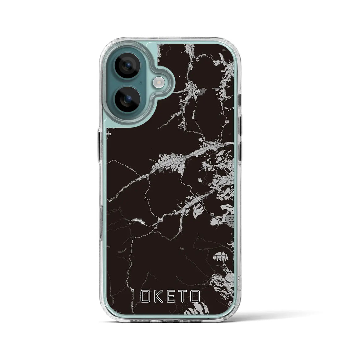 【置戸（北海道）】地図柄iPhoneケース（MagSafeタイプ）モノトーン・iPhone 16 Pro 用