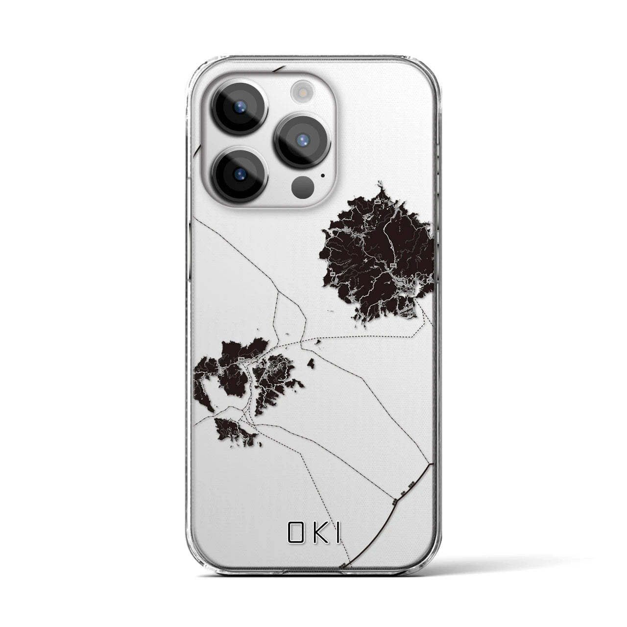 【隠岐（島根県）】地図柄iPhoneケース（クリアタイプ）