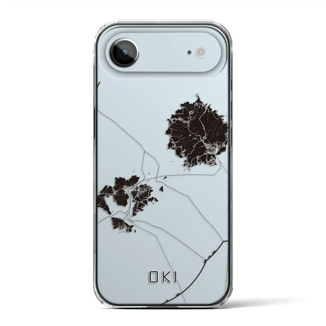 【隠岐（島根県）】地図柄iPhoneケース（クリアタイプ）モノトーン・iPhone 17 Pro Max 用
