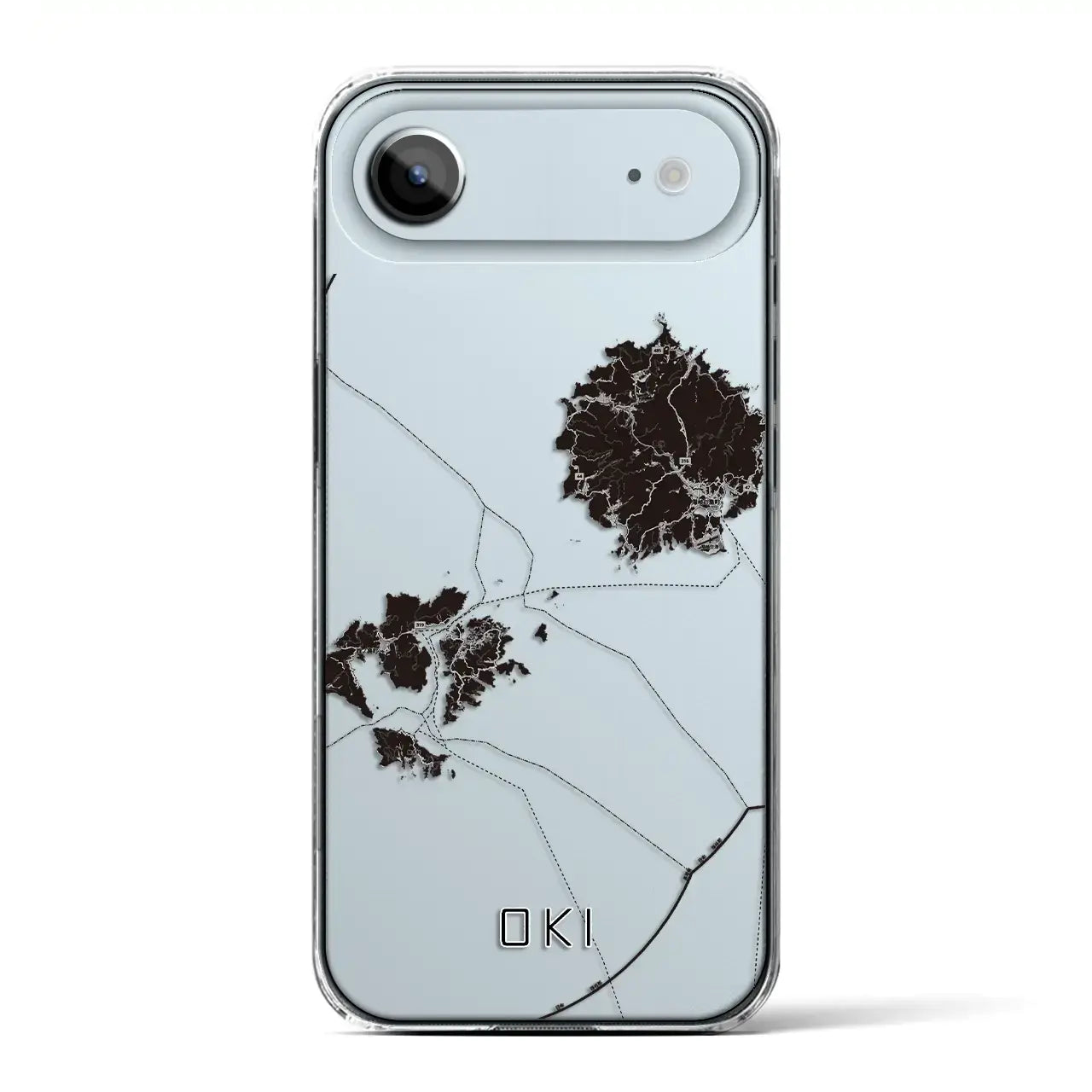 【隠岐（島根県）】地図柄iPhoneケース（クリアタイプ）モノトーン・iPhone 17 Pro Max 用