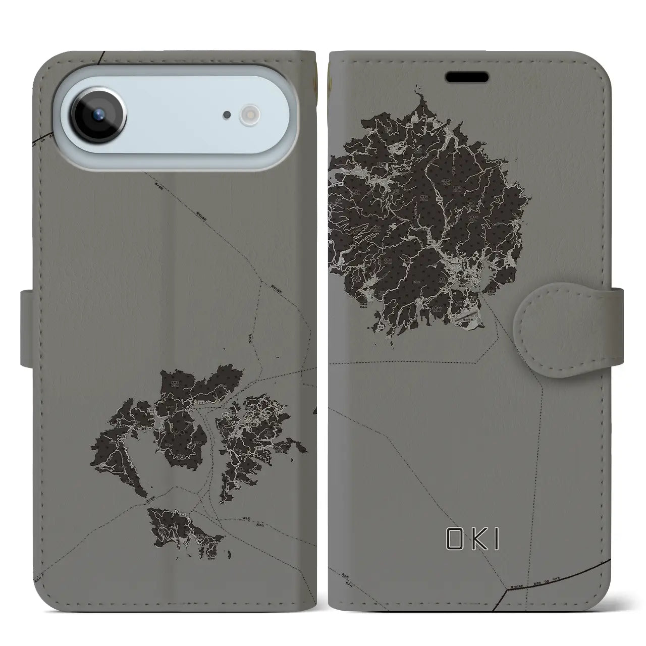 【隠岐（島根県）】地図柄iPhoneケース（手帳タイプ）