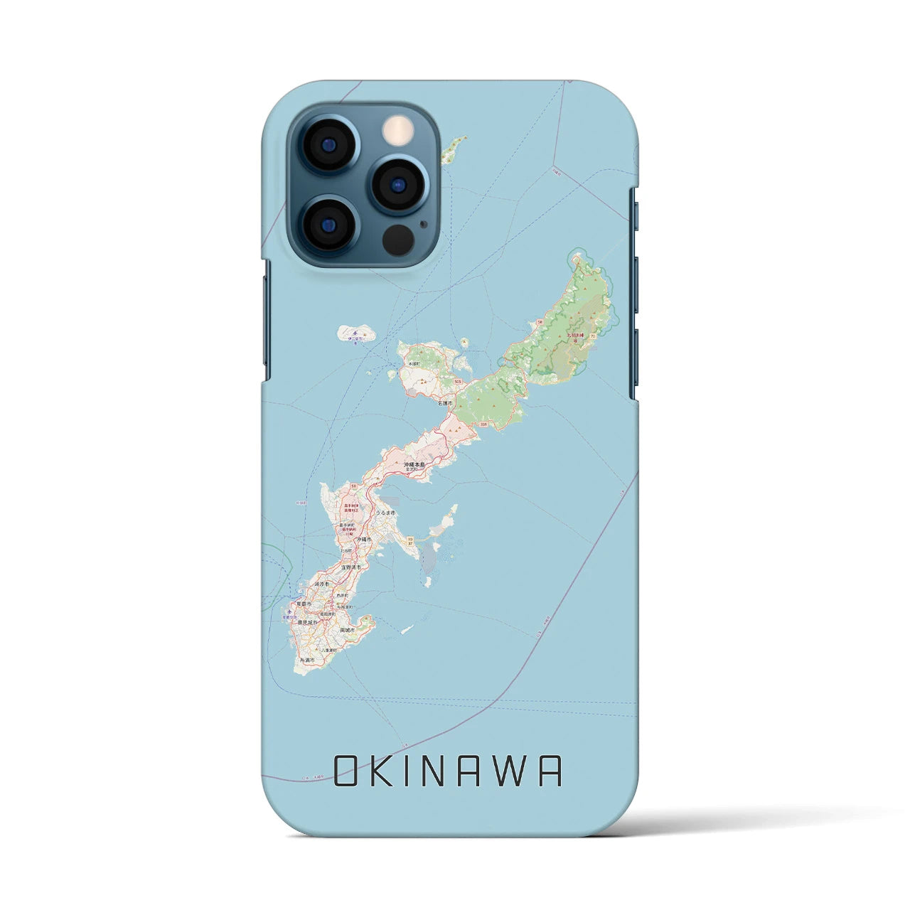 【沖縄2（沖縄県）】地図柄iPhoneケース（バックカバータイプ）