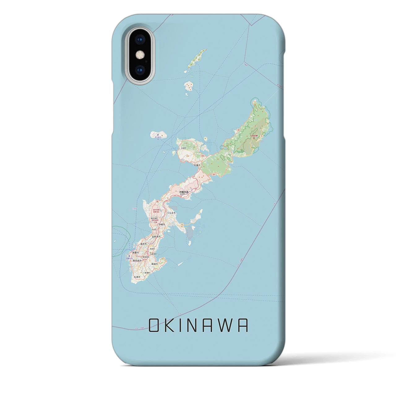 【沖縄2（沖縄県）】地図柄iPhoneケース（バックカバータイプ）