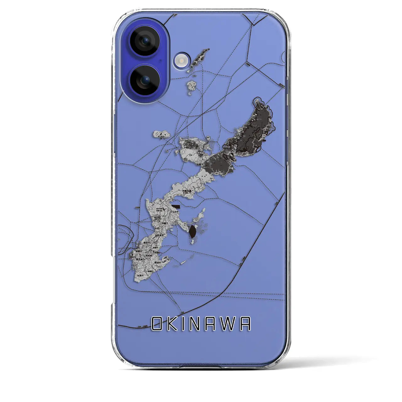 【沖縄2（沖縄県）】地図柄iPhoneケース（クリアタイプ）モノトーン・iPhone 16 Pro Max 用