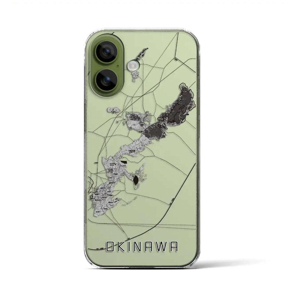 【沖縄2（沖縄県）】地図柄iPhoneケース（クリアタイプ）モノトーン・iPhone 17 Pro Max 用
