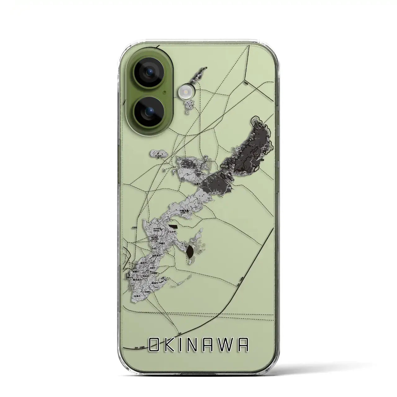 【沖縄2（沖縄県）】地図柄iPhoneケース（クリアタイプ）