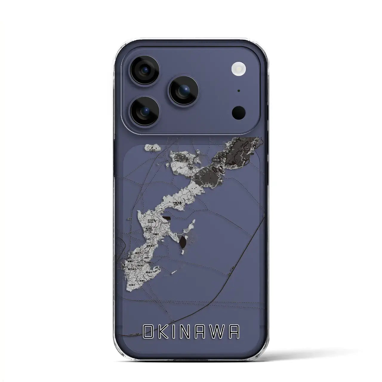 【沖縄2（沖縄県）】地図柄iPhoneケース（クリアタイプ）モノトーン・iPhone 17 Pro Max 用