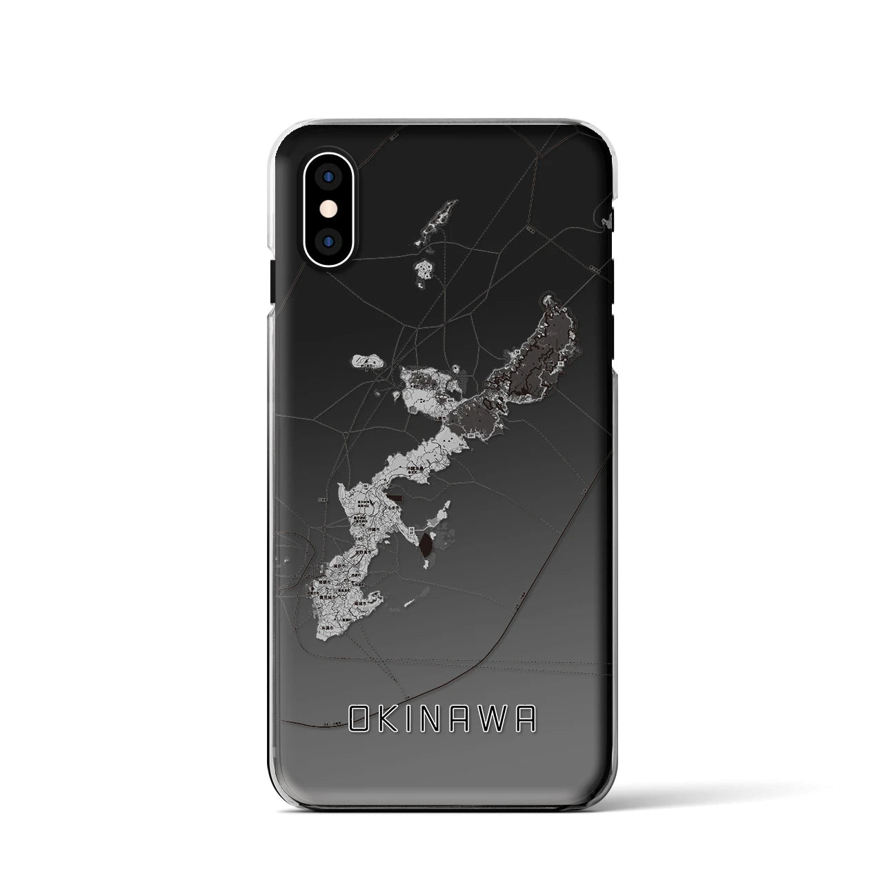 【沖縄2（沖縄県）】地図柄iPhoneケース（クリアタイプ）モノトーン・iPhone XS Max 用