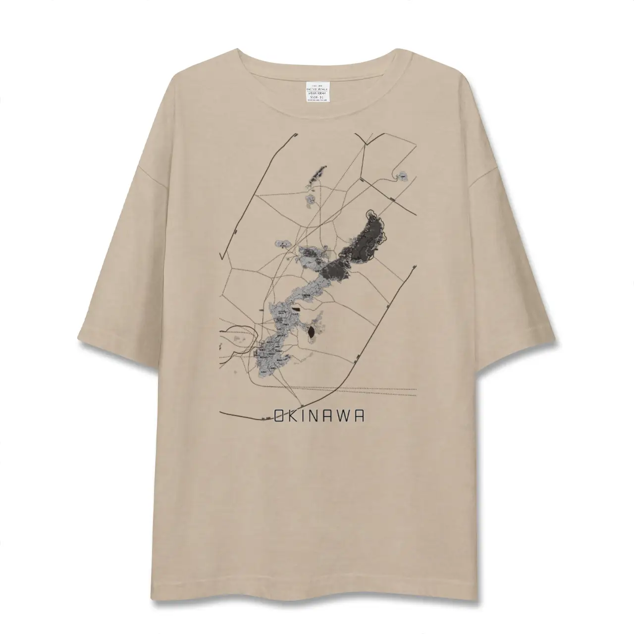 【沖縄2（沖縄県）】地図柄ビッグシルエットTシャツ