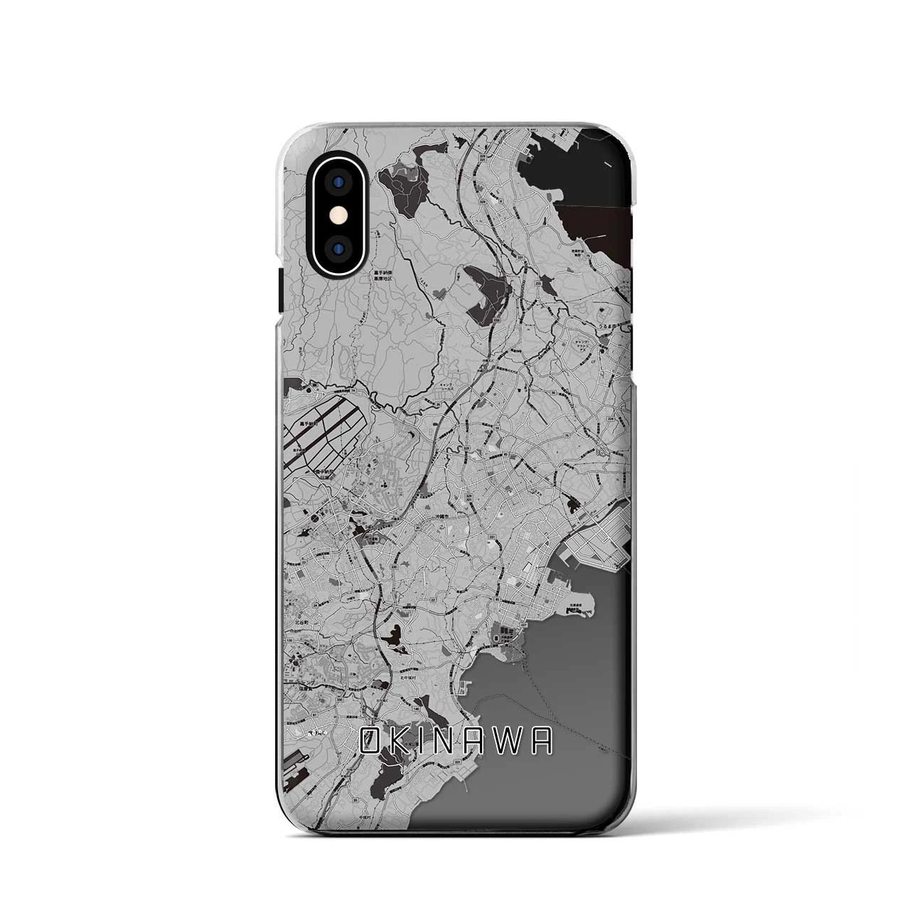 【沖縄（沖縄県）】地図柄iPhoneケース（クリアタイプ）モノトーン・iPhone XS / X 用