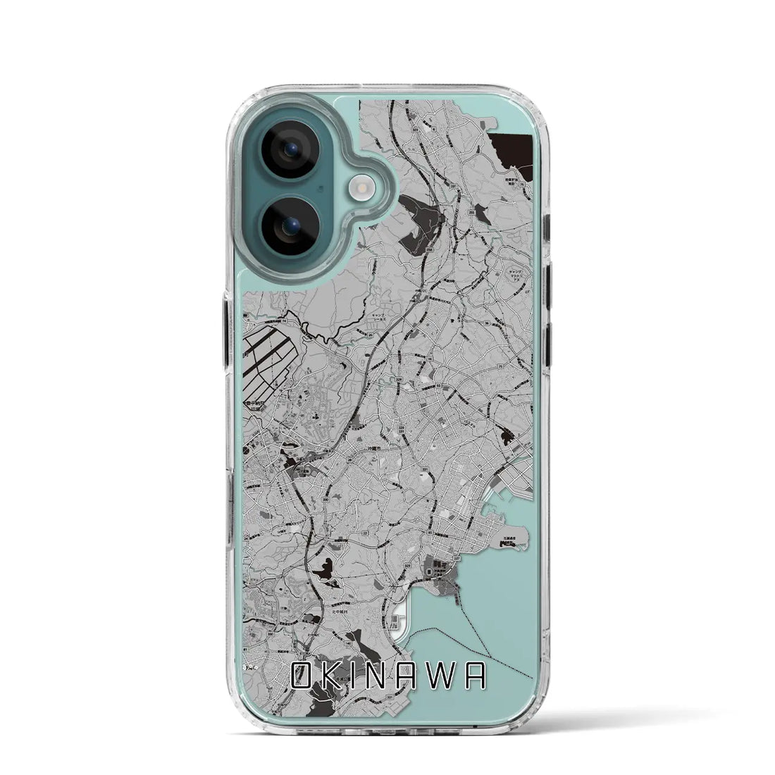 【沖縄（沖縄県）】地図柄iPhoneケース（MagSafeタイプ）モノトーン・iPhone 16 Pro 用