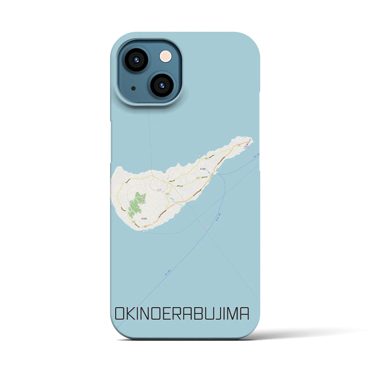 【沖永良部島（鹿児島県）】地図柄iPhoneケース（バックカバータイプ）