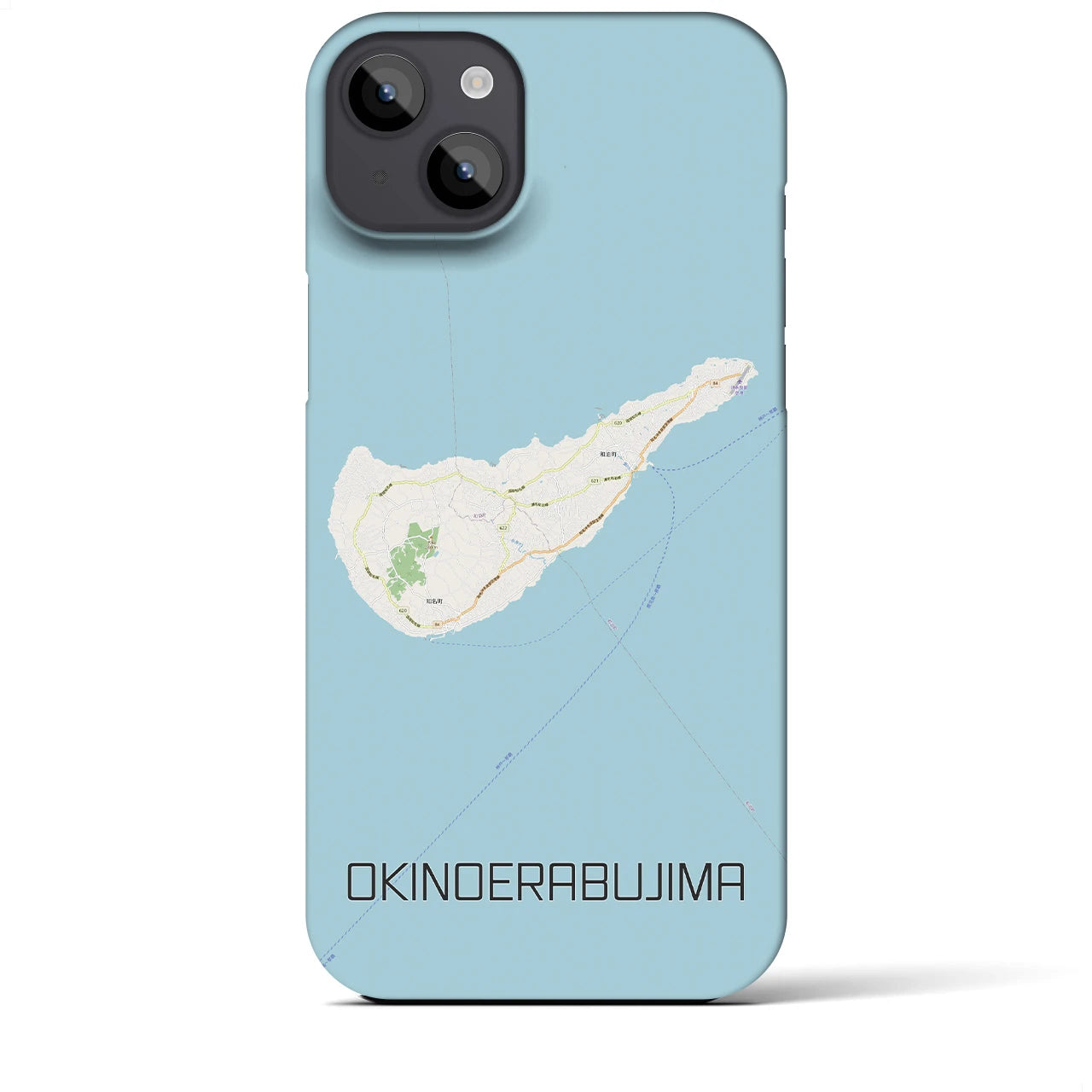 【沖永良部島（鹿児島県）】地図柄iPhoneケース（バックカバータイプ）