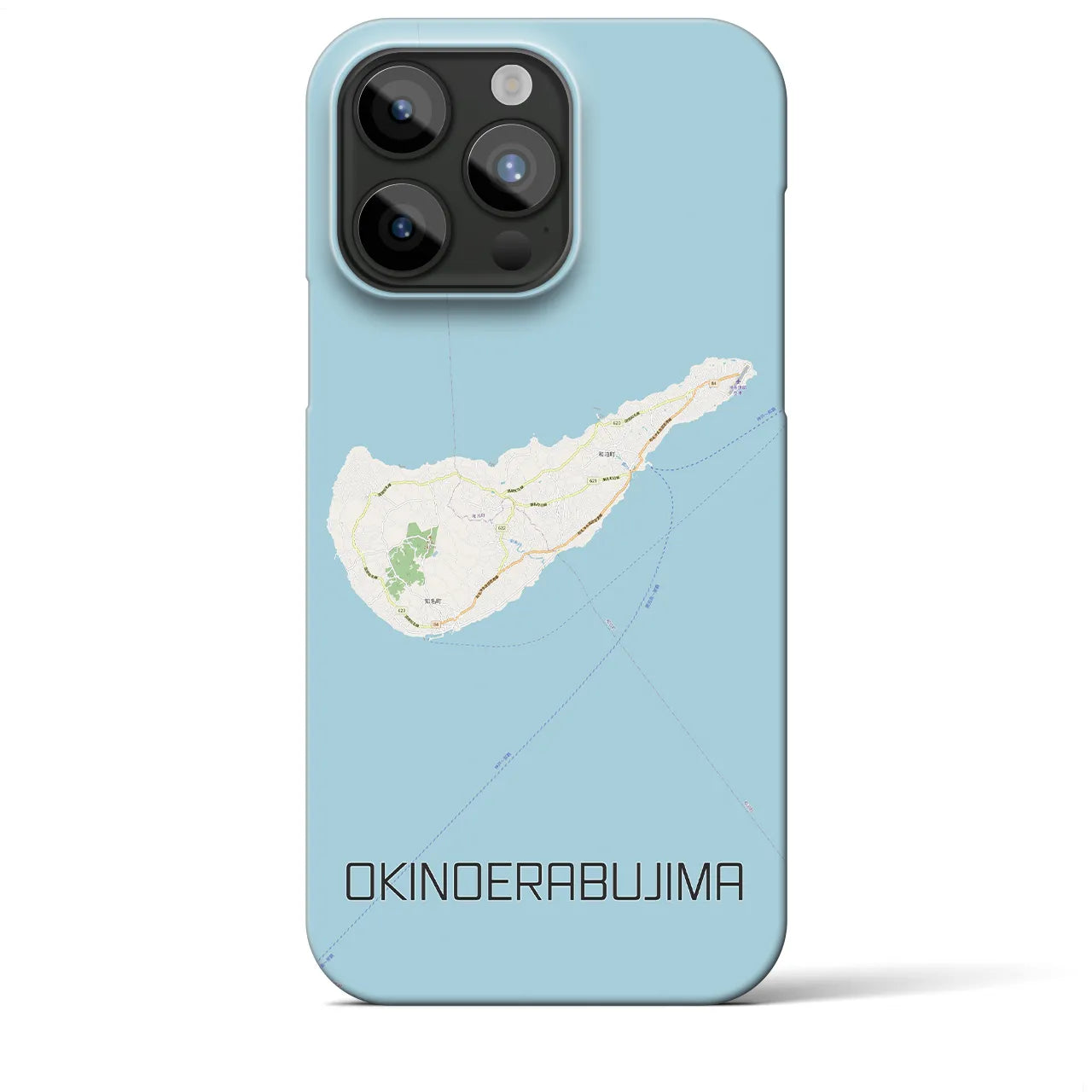 【沖永良部島（鹿児島県）】地図柄iPhoneケース（バックカバータイプ）