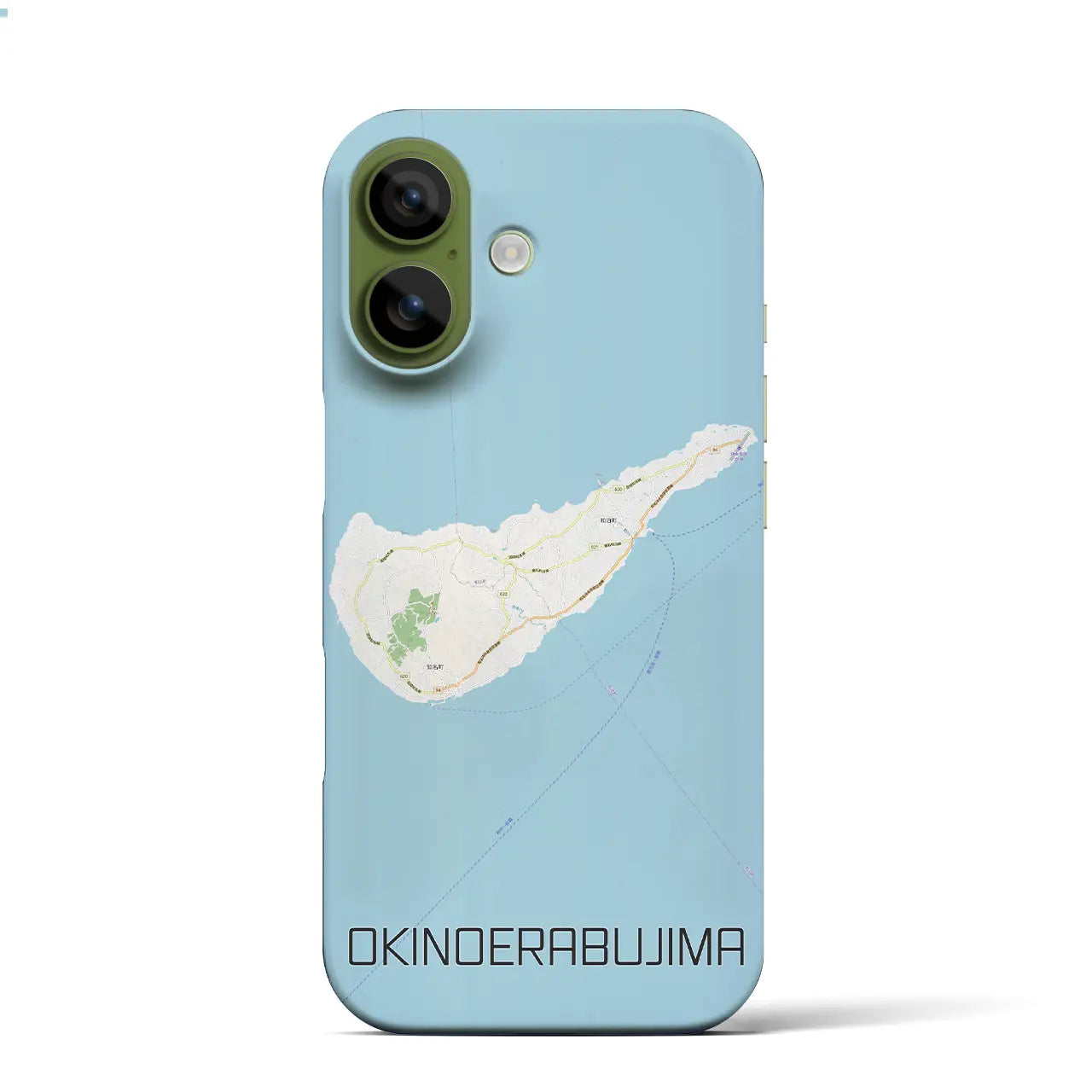 【沖永良部島（鹿児島県）】地図柄iPhoneケース（バックカバータイプ）