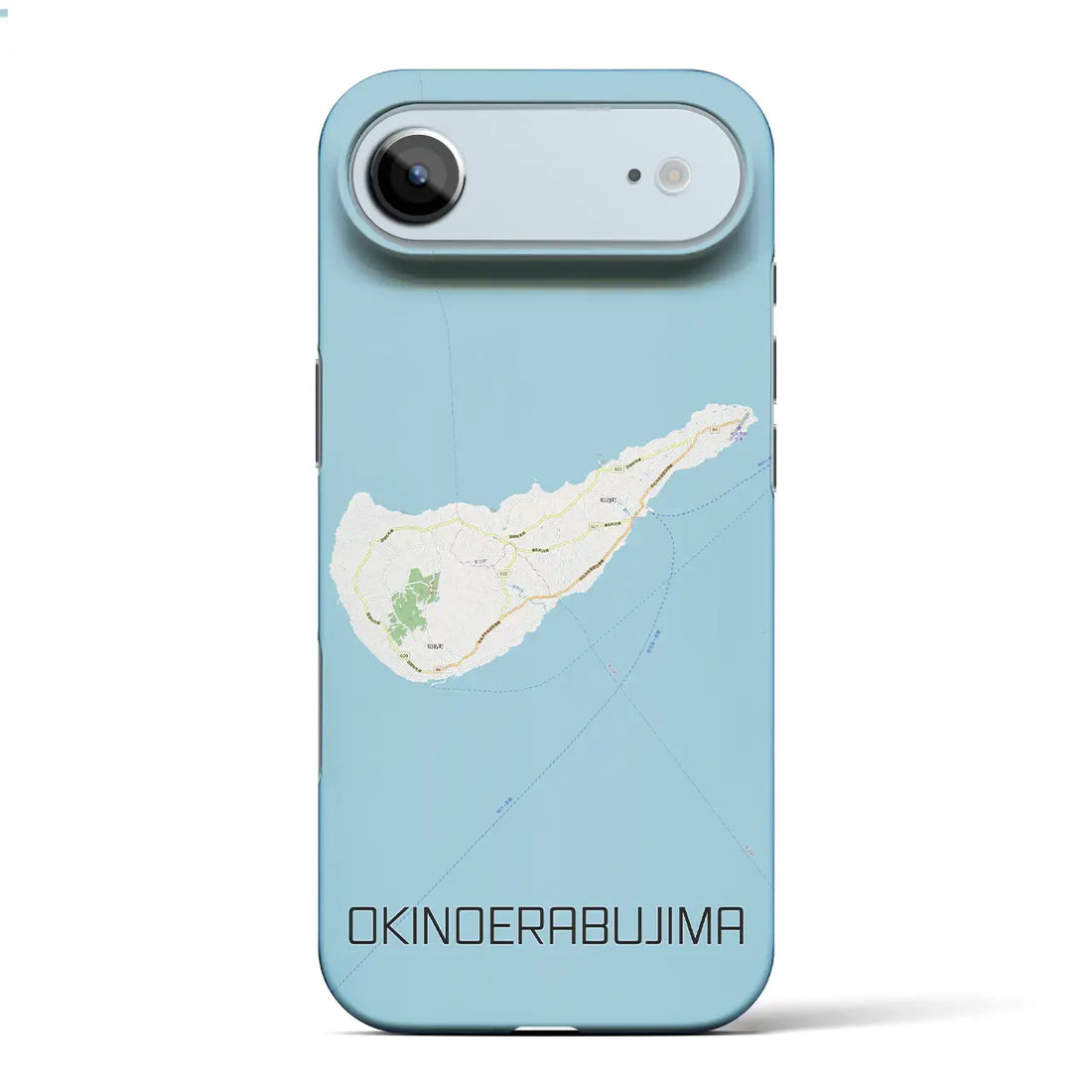 【沖永良部島(鹿児島県)】地図柄iPhoneケース(バックカバータイプ)ブラック・iPhone 17 Pro Max 用