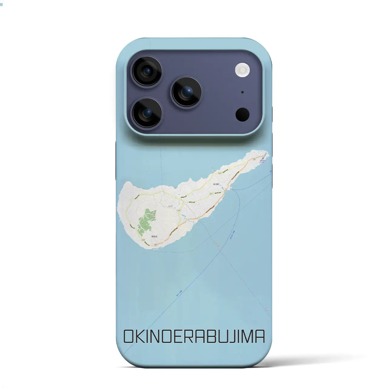【沖永良部島（鹿児島県）】地図柄iPhoneケース（バックカバータイプ）