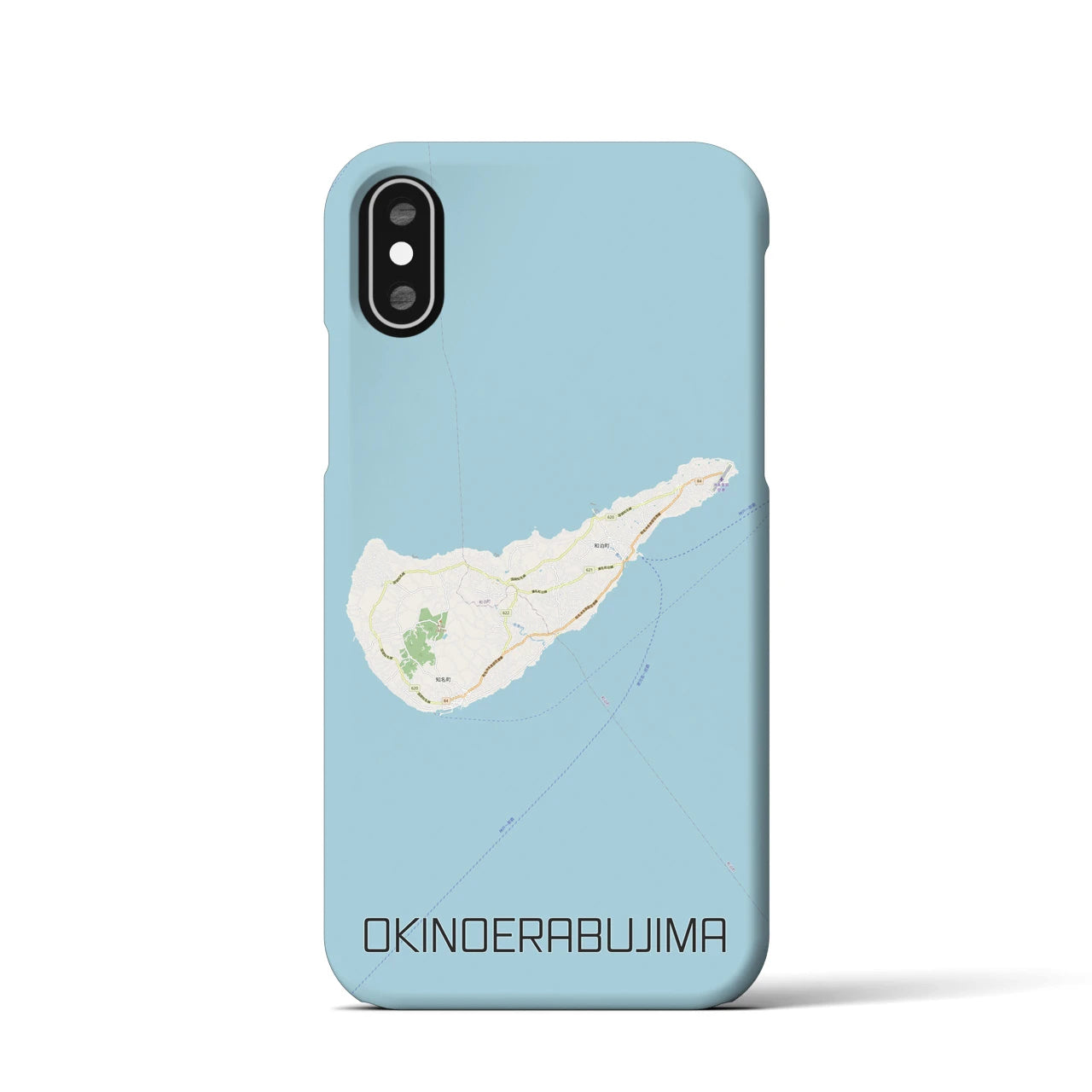 【沖永良部島（鹿児島県）】地図柄iPhoneケース（バックカバータイプ）