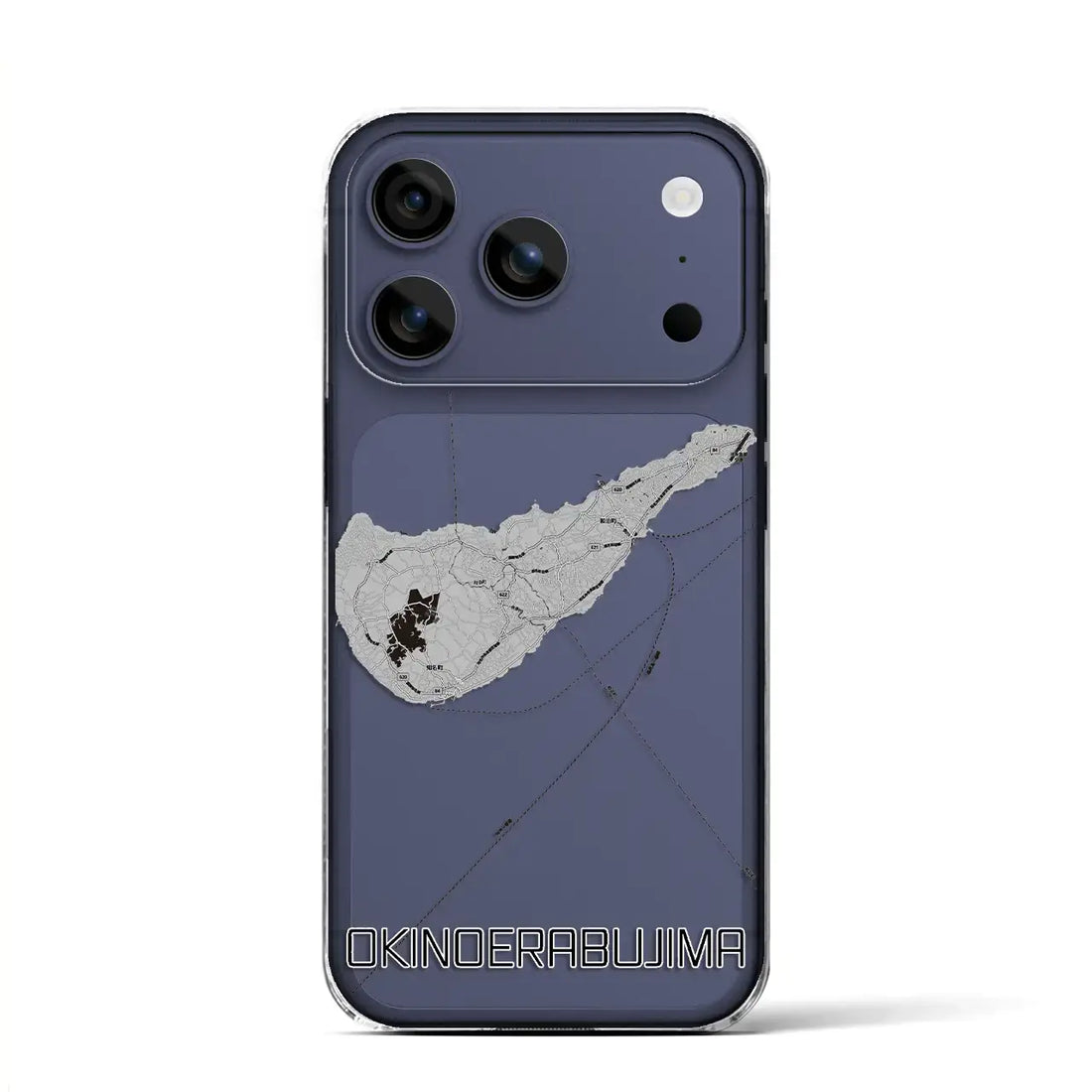 【沖永良部島(鹿児島県)】地図柄iPhoneケース(クリアタイプ)モノトーン・iPhone 17 Pro Max 用