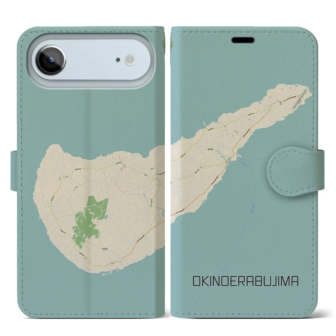【沖永良部島（鹿児島県）】地図柄iPhoneケース（手帳タイプ）