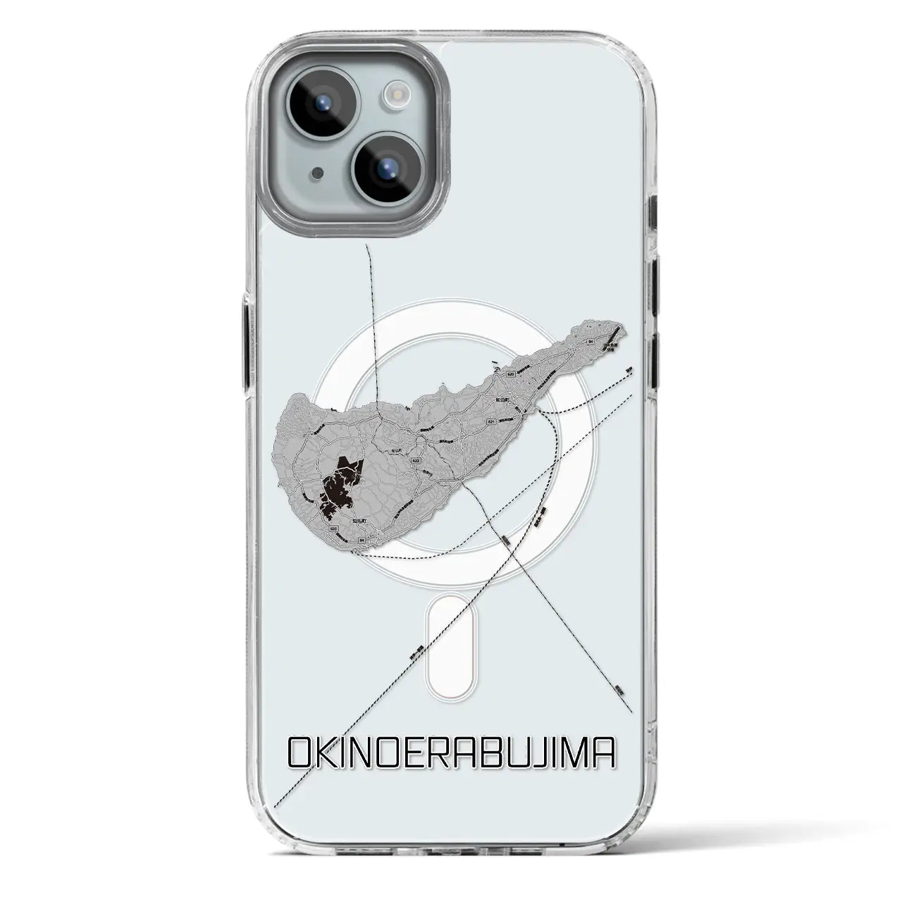 【沖永良部島（鹿児島県）】地図柄iPhoneケース（MagSafeタイプ）