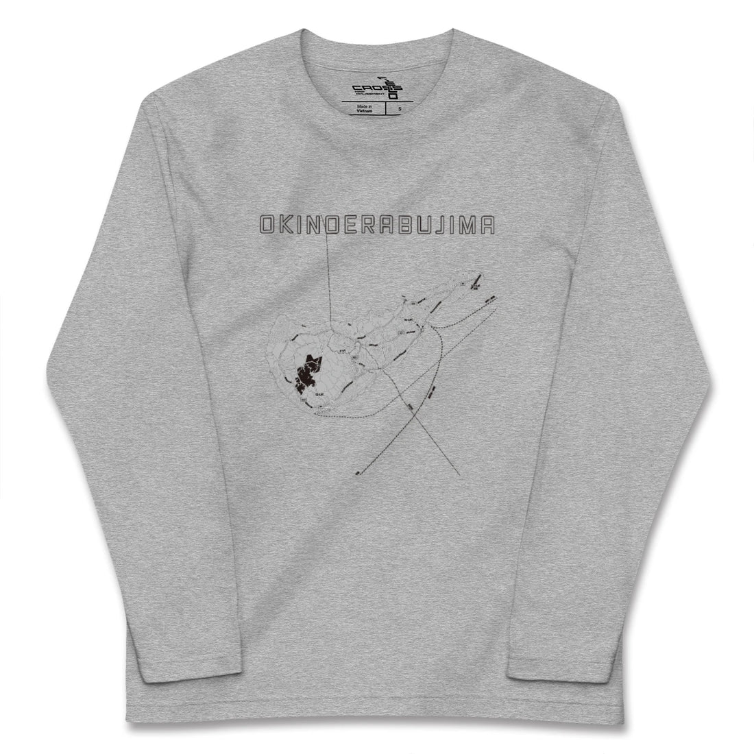 【沖永良部島（鹿児島県）】地図柄ロングスリーブTシャツ
