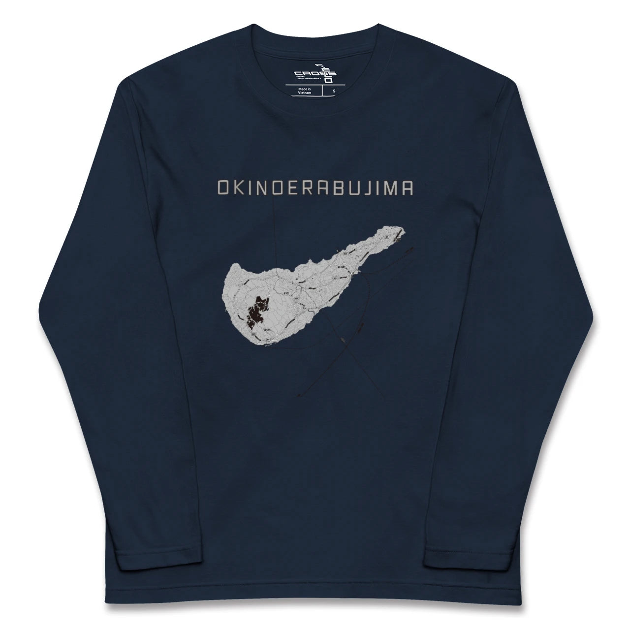 【沖永良部島（鹿児島県）】地図柄ロングスリーブTシャツ