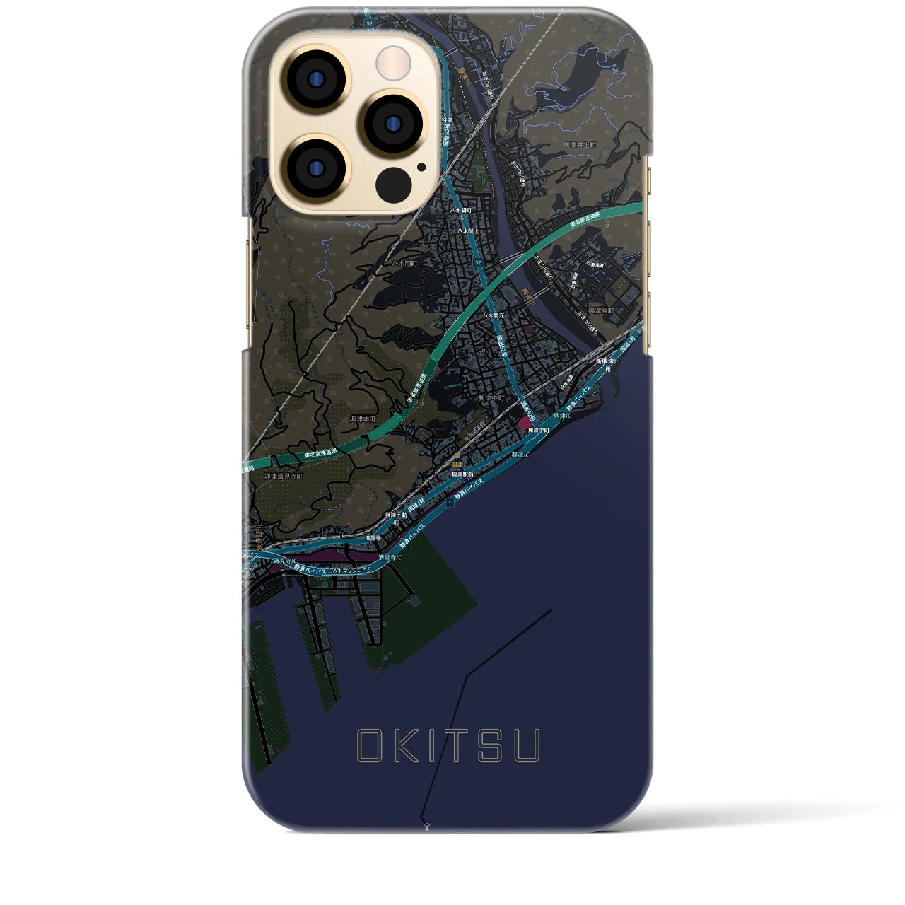 【興津（静岡県）】地図柄iPhoneケース（バックカバータイプ）