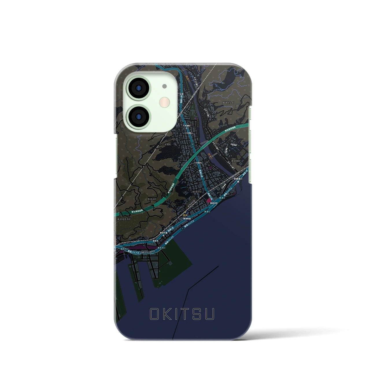 【興津（静岡県）】地図柄iPhoneケース（バックカバータイプ）
