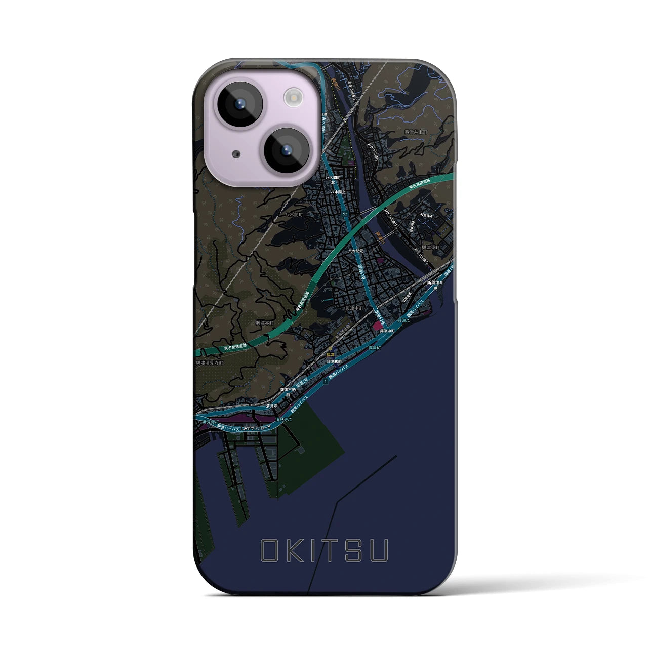 【興津（静岡県）】地図柄iPhoneケース（バックカバータイプ）