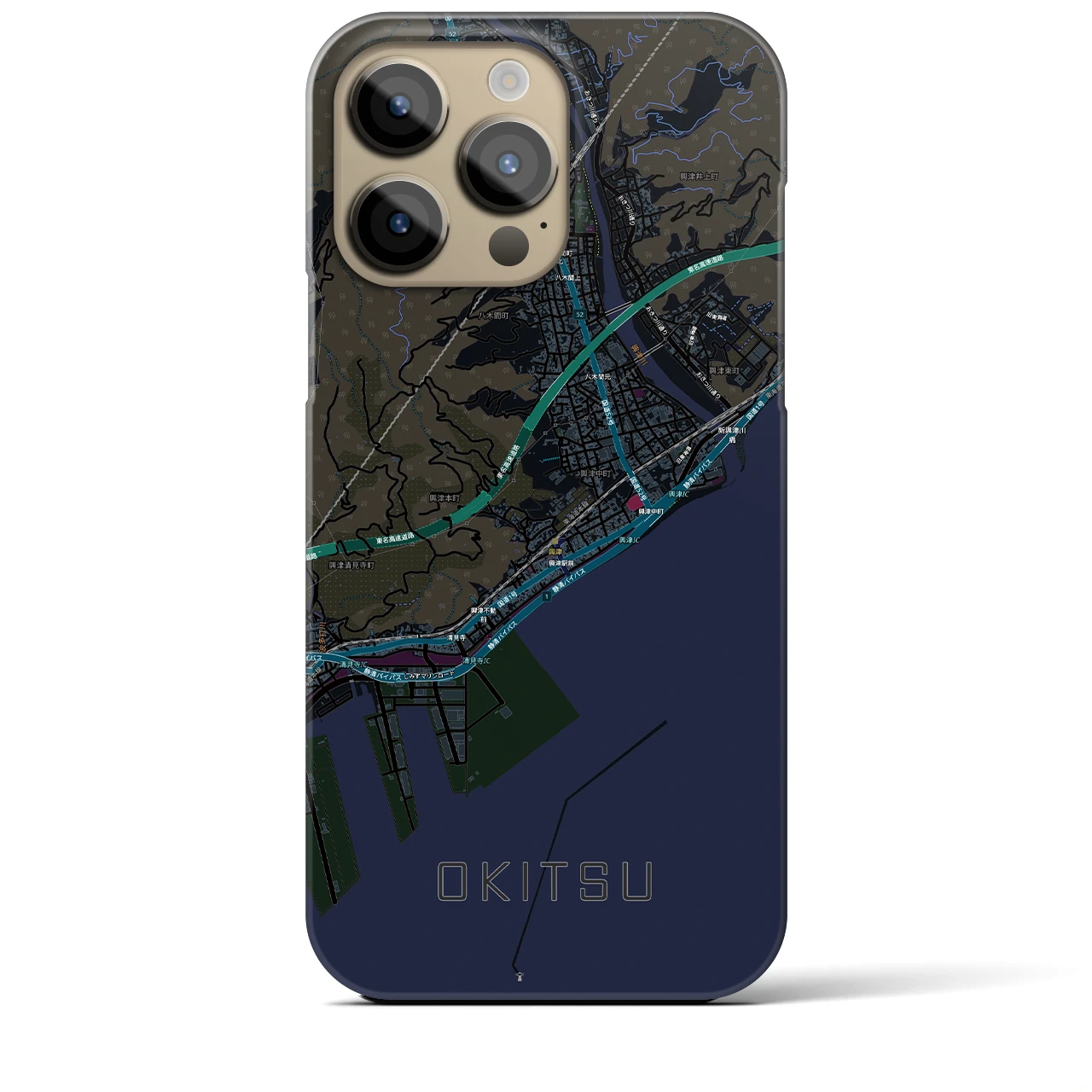 【興津（静岡県）】地図柄iPhoneケース（バックカバータイプ）