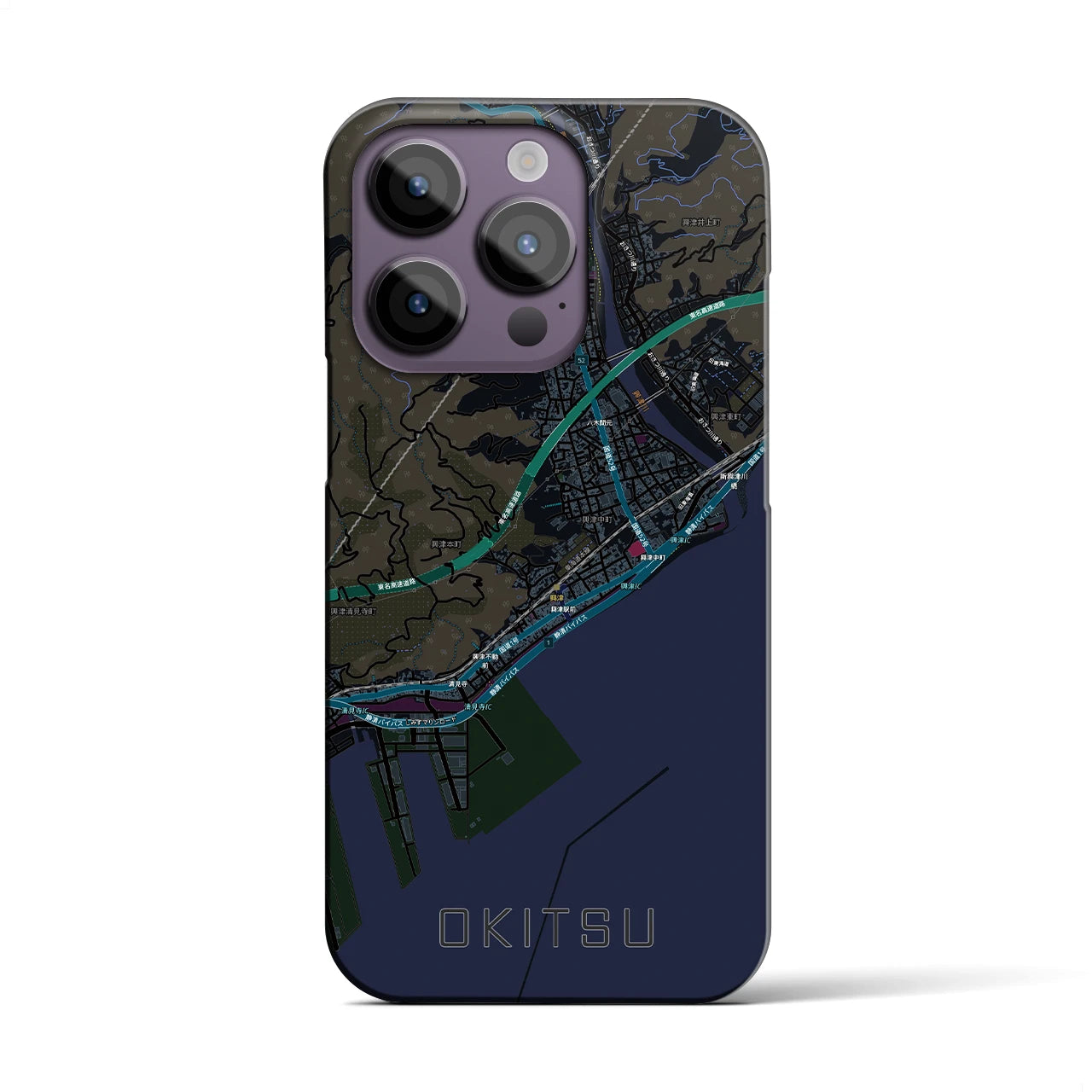 【興津（静岡県）】地図柄iPhoneケース（バックカバータイプ）