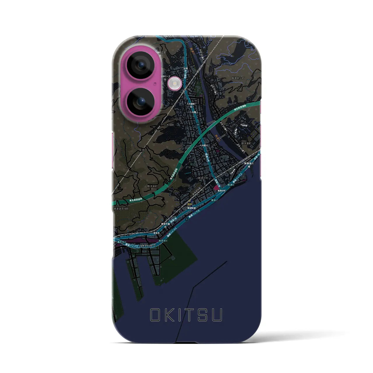 【興津（静岡県）】地図柄iPhoneケース（バックカバータイプ）