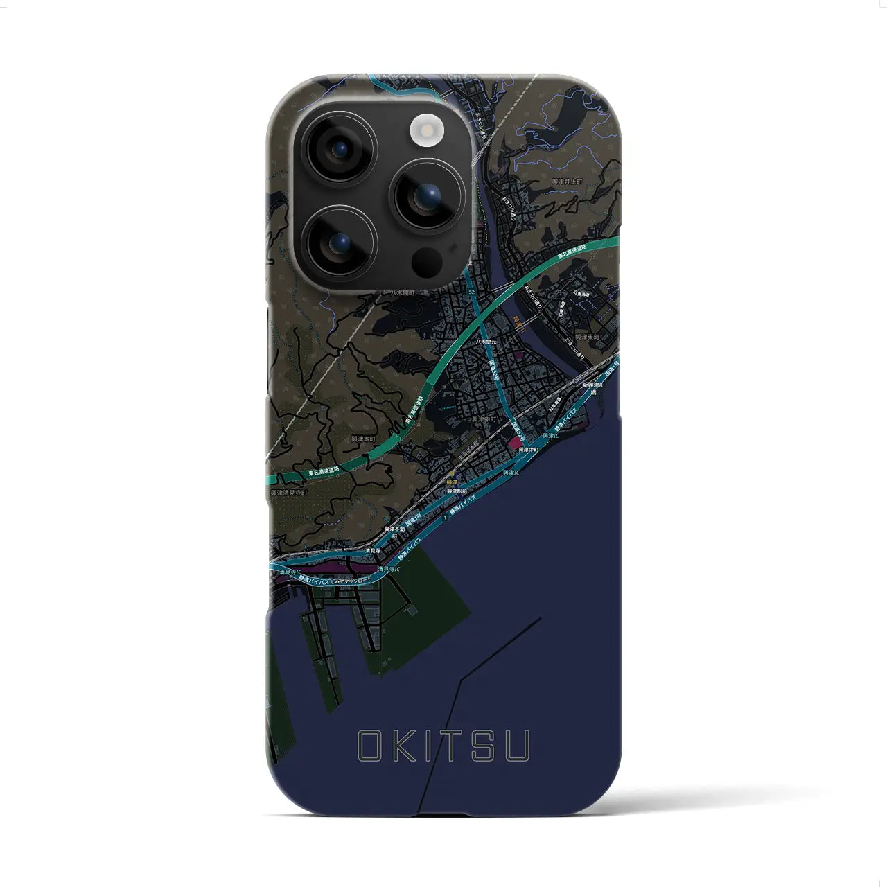 【興津（静岡県）】地図柄iPhoneケース（バックカバータイプ）