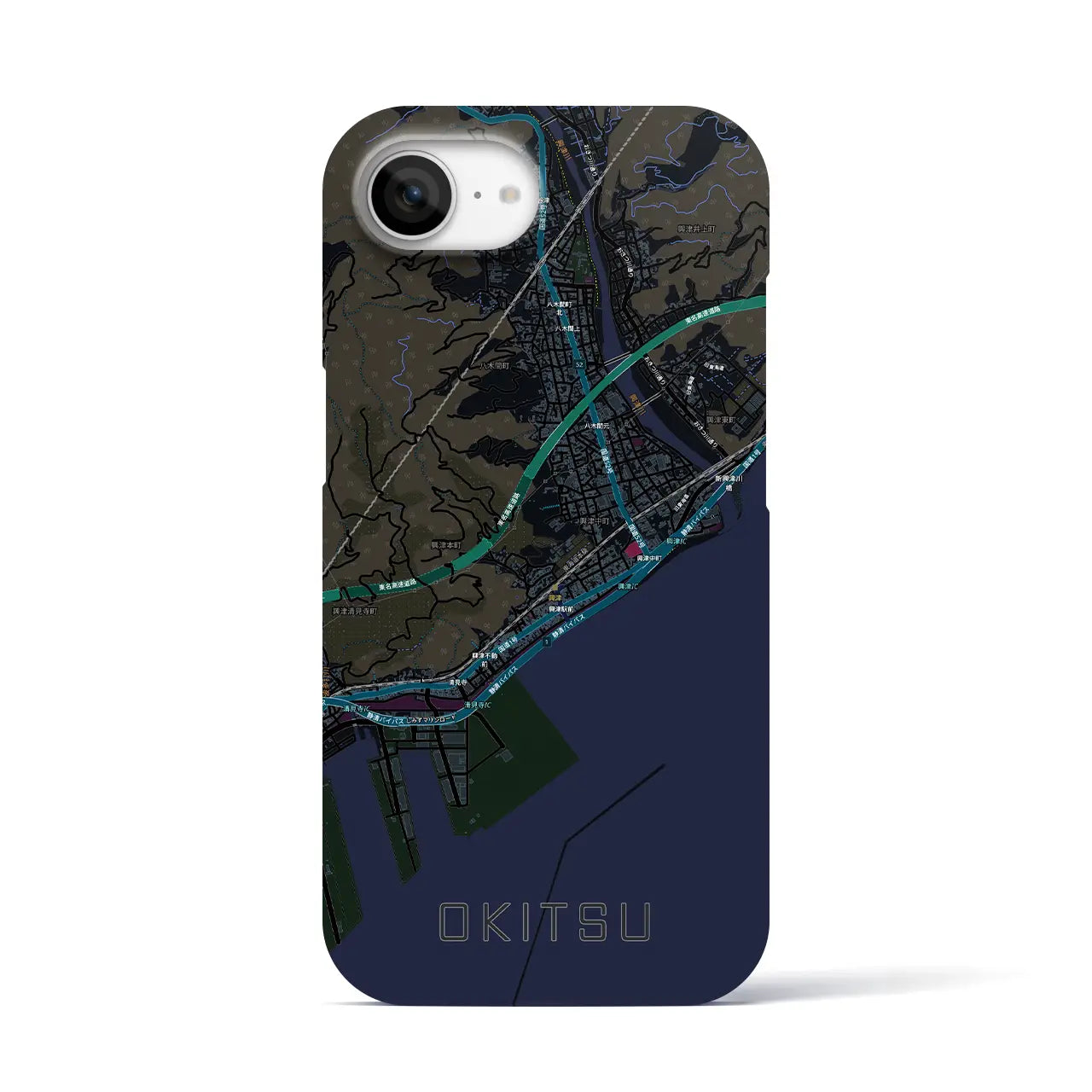 【興津（静岡県）】地図柄iPhoneケース（バックカバータイプ）