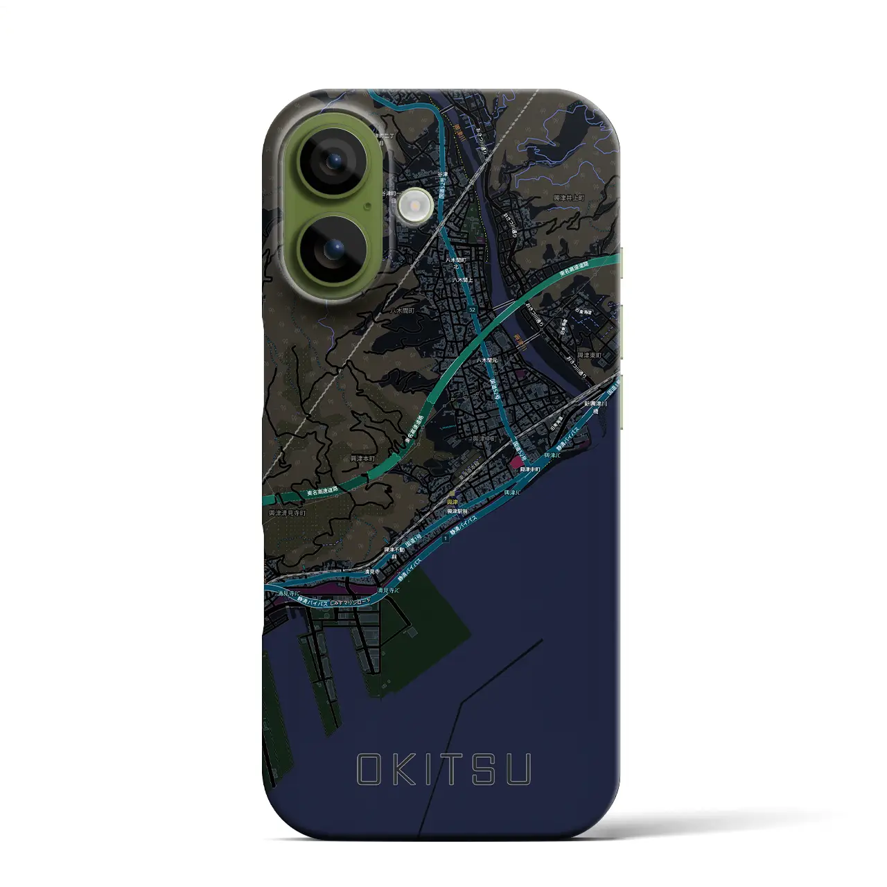 【興津（静岡県）】地図柄iPhoneケース（バックカバータイプ）