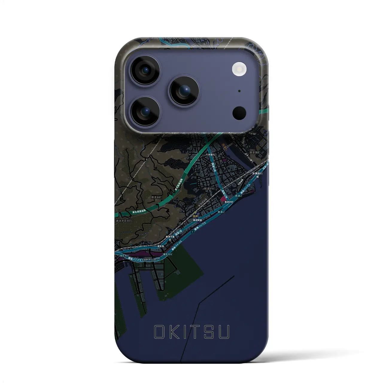【興津（静岡県）】地図柄iPhoneケース（バックカバータイプ）