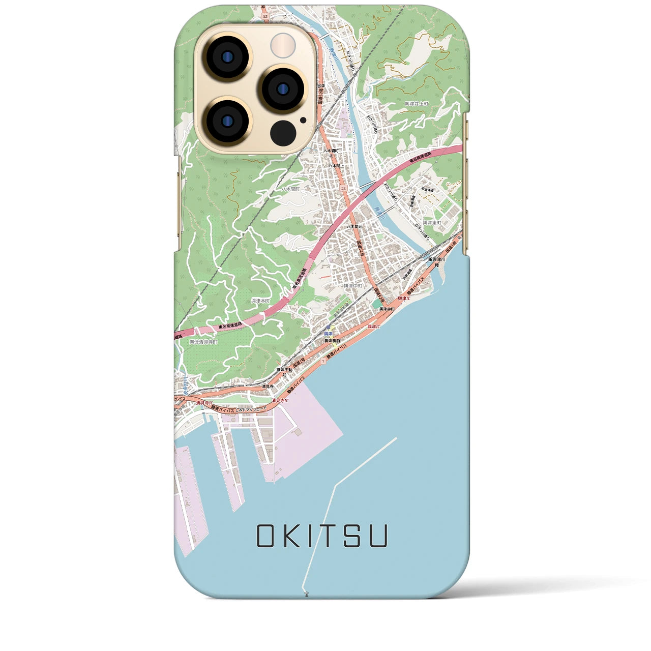 【興津（静岡県）】地図柄iPhoneケース（バックカバータイプ）