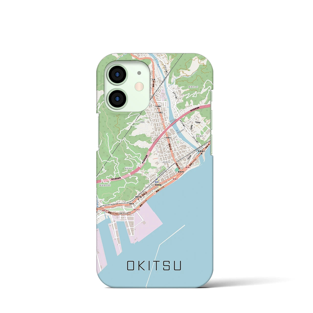 【興津（静岡県）】地図柄iPhoneケース（バックカバータイプ）