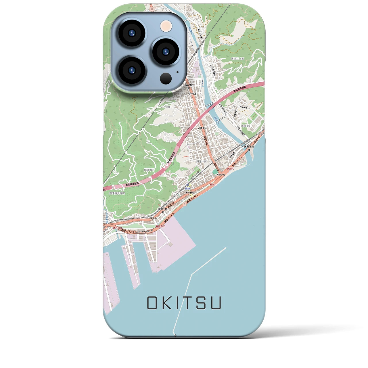 【興津（静岡県）】地図柄iPhoneケース（バックカバータイプ）