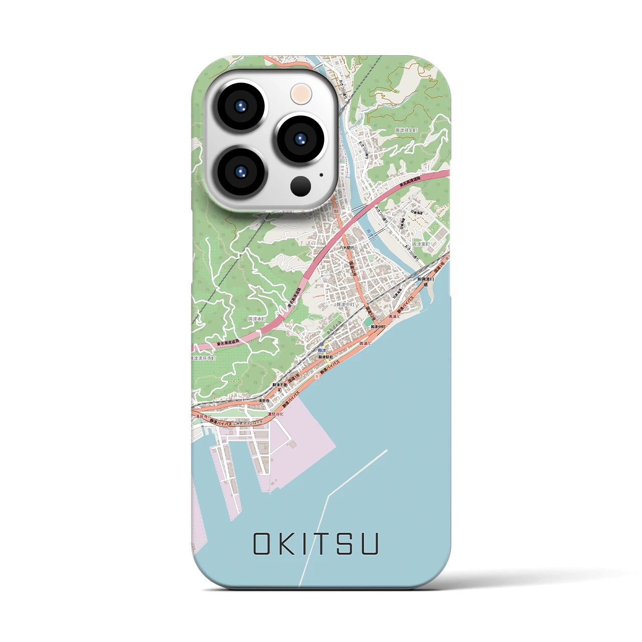 【興津（静岡県）】地図柄iPhoneケース（バックカバータイプ）