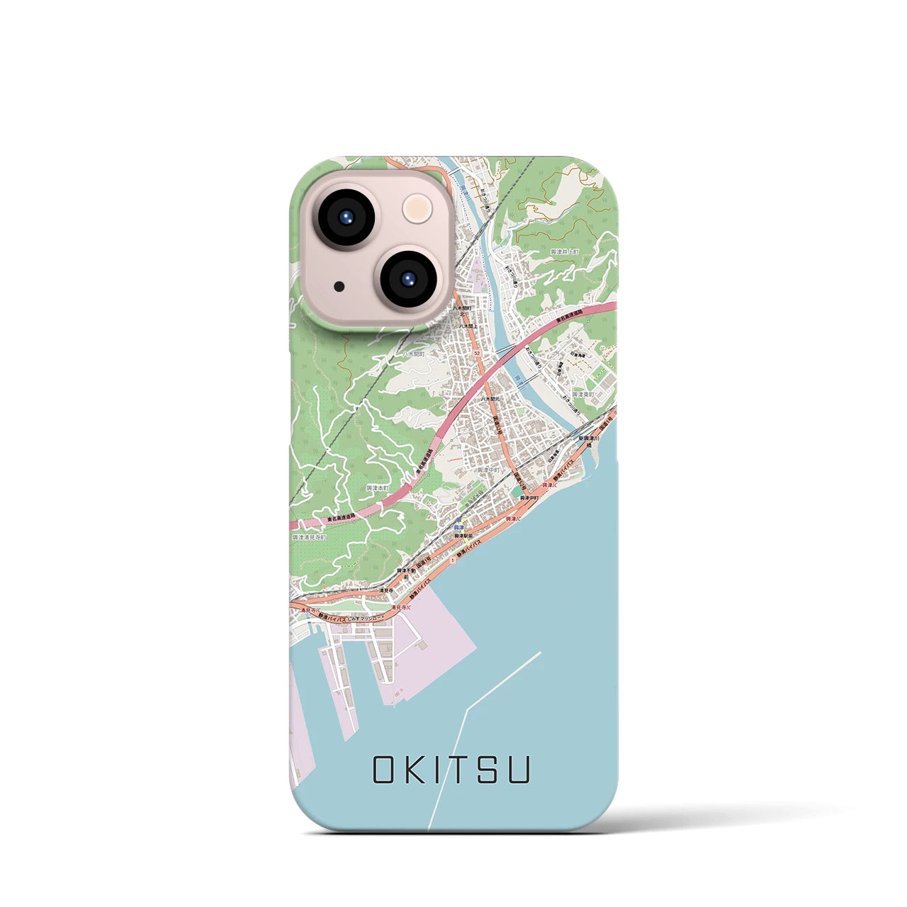 【興津（静岡県）】地図柄iPhoneケース（バックカバータイプ）