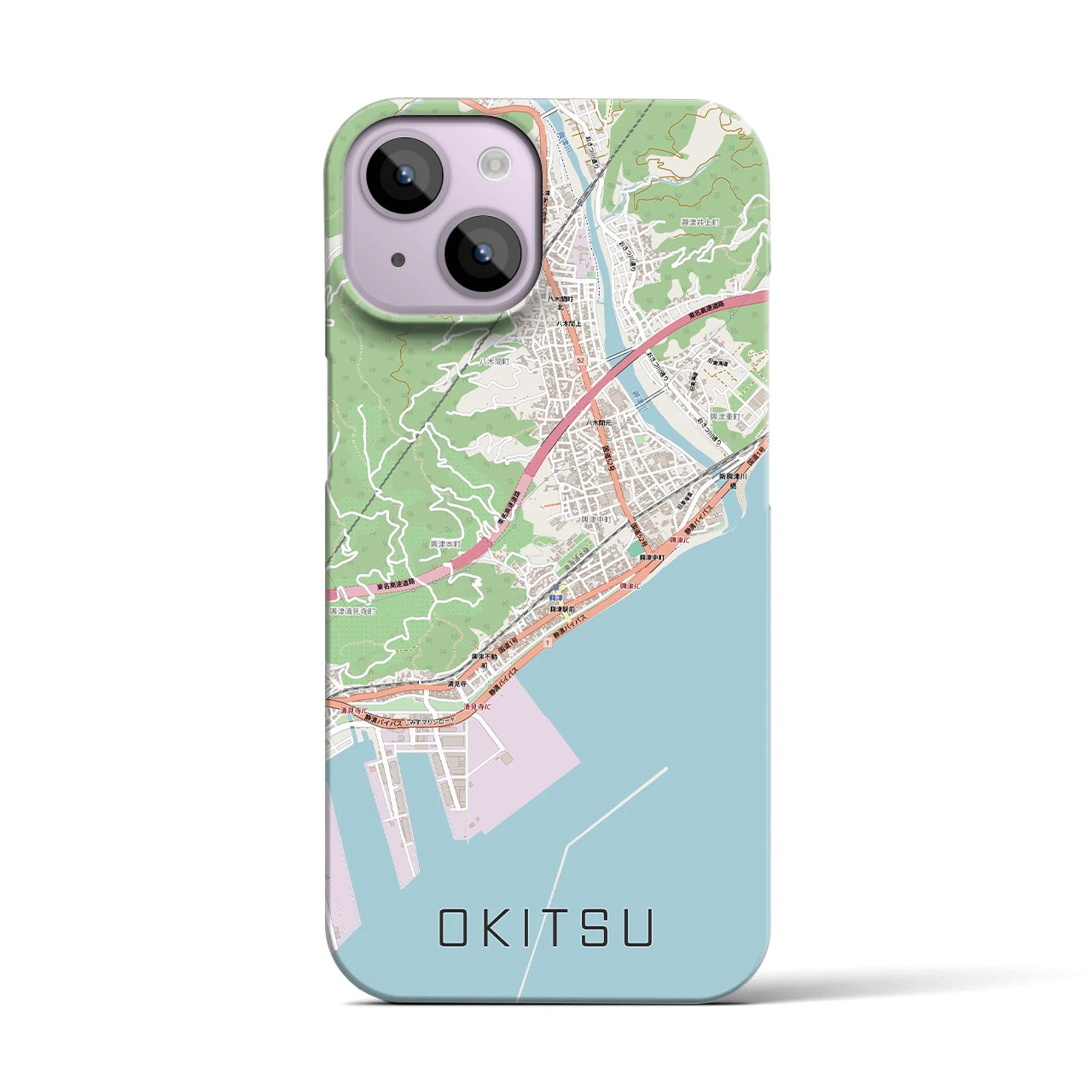 【興津（静岡県）】地図柄iPhoneケース（バックカバータイプ）