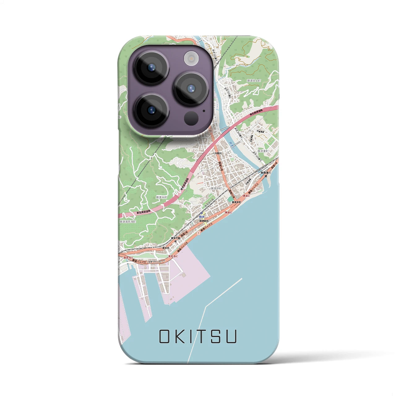 【興津（静岡県）】地図柄iPhoneケース（バックカバータイプ）