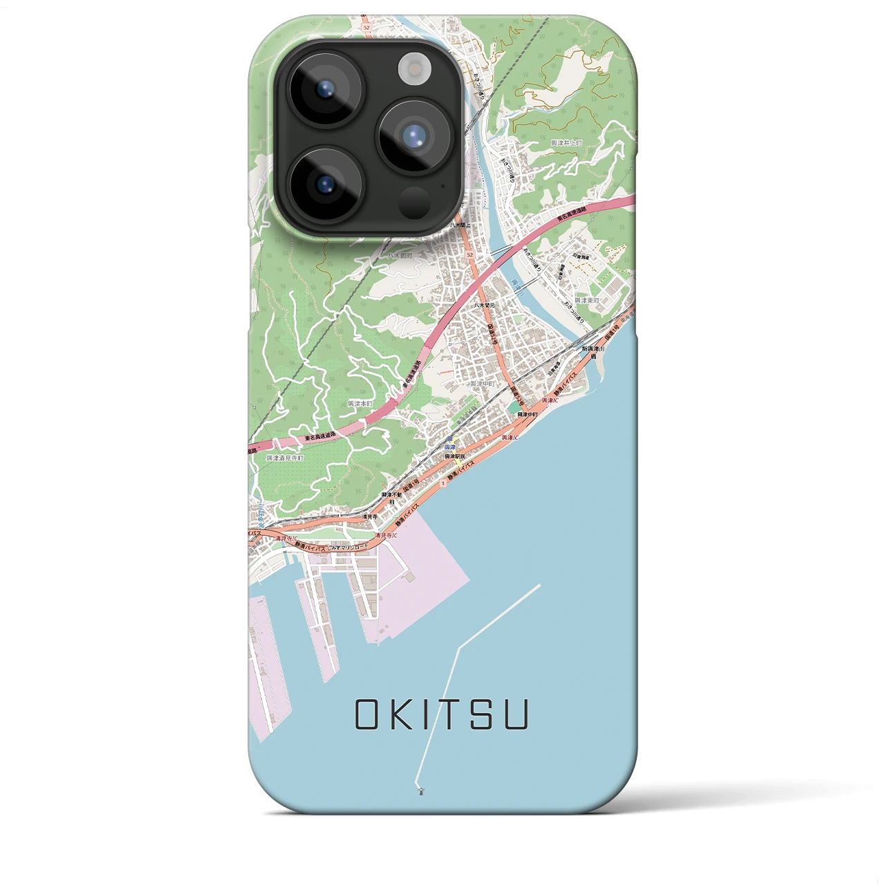 【興津（静岡県）】地図柄iPhoneケース（バックカバータイプ）