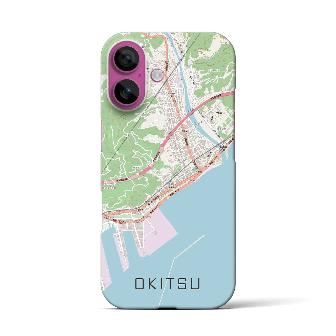 【興津（静岡県）】地図柄iPhoneケース（バックカバータイプ）