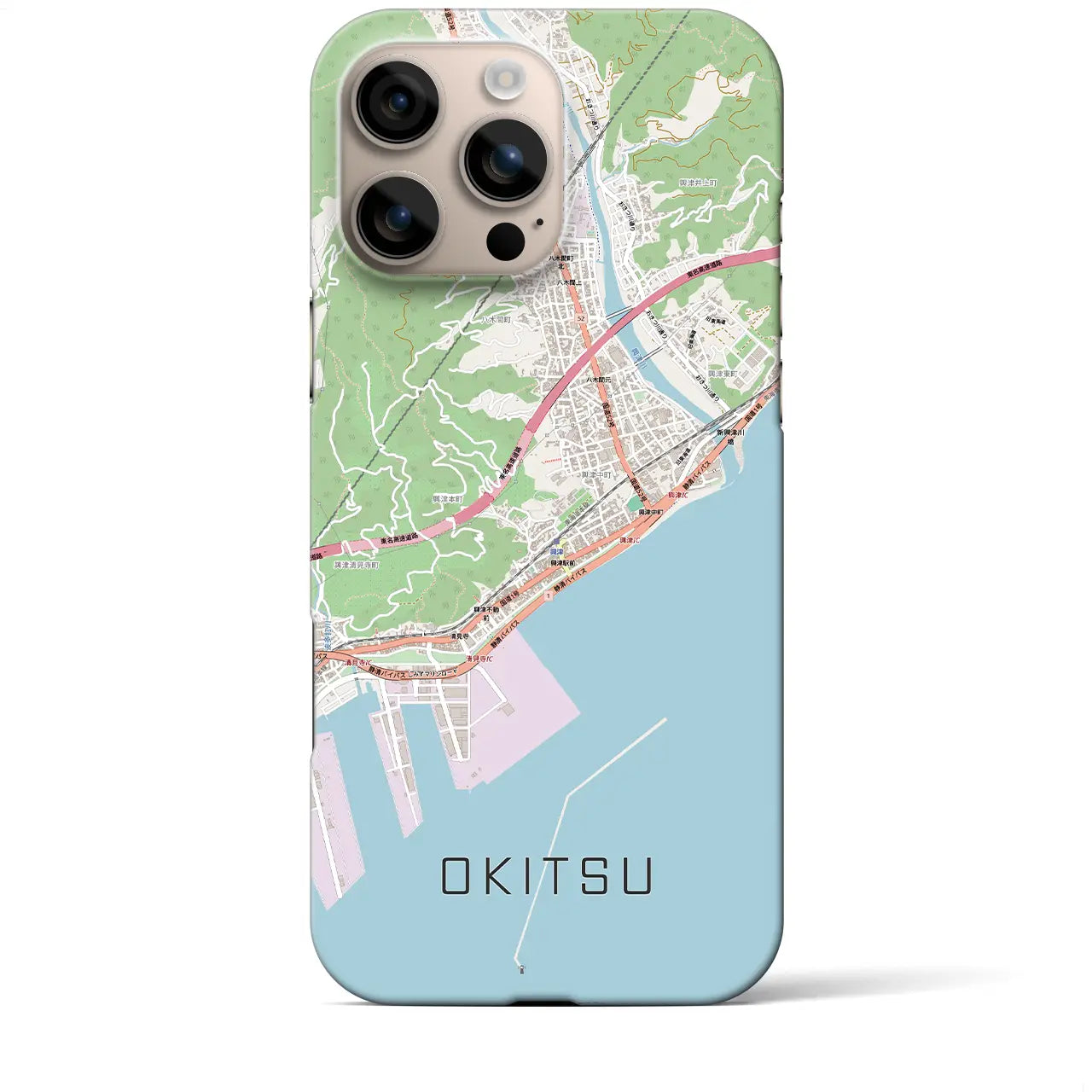 【興津（静岡県）】地図柄iPhoneケース（バックカバータイプ）