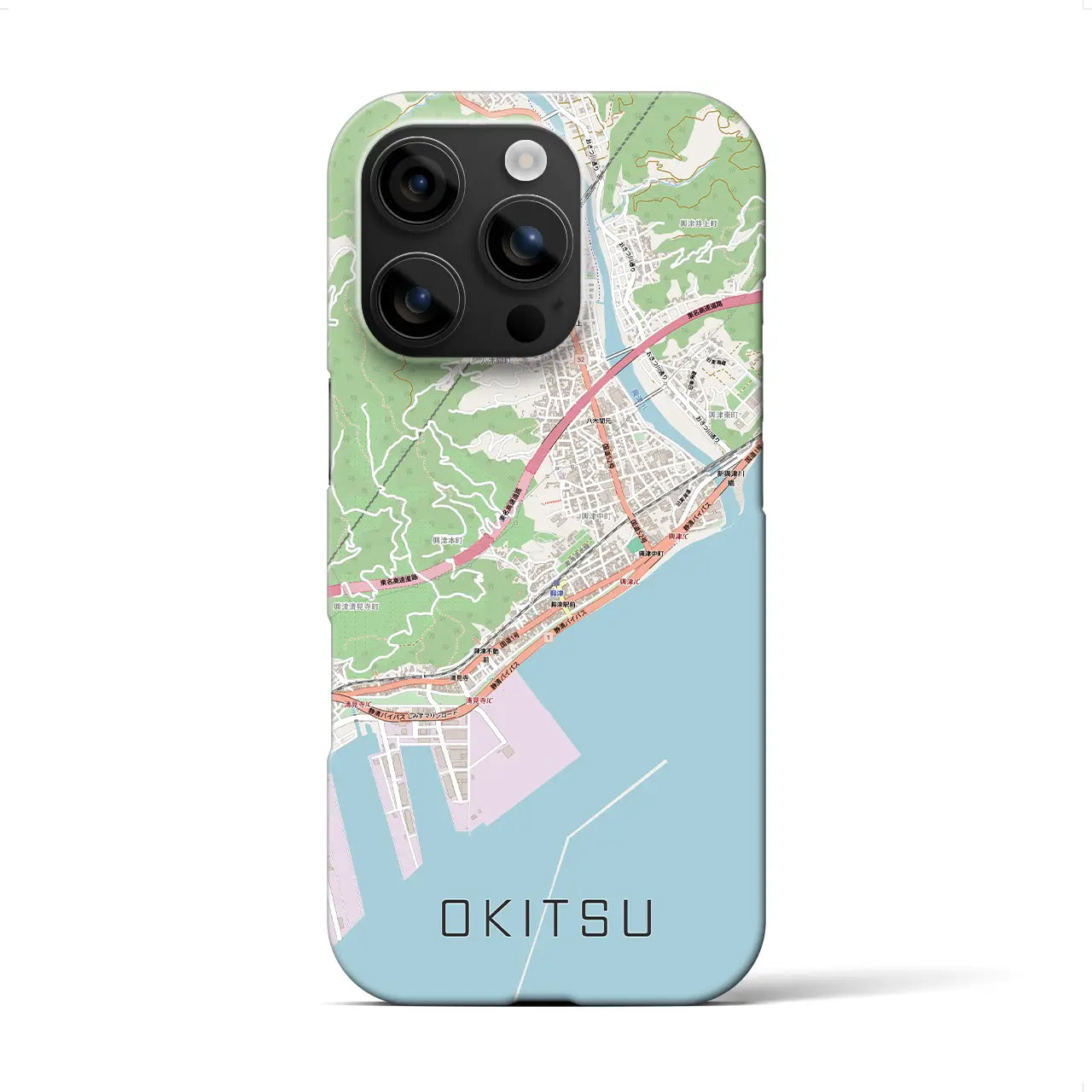 【興津（静岡県）】地図柄iPhoneケース（バックカバータイプ）
