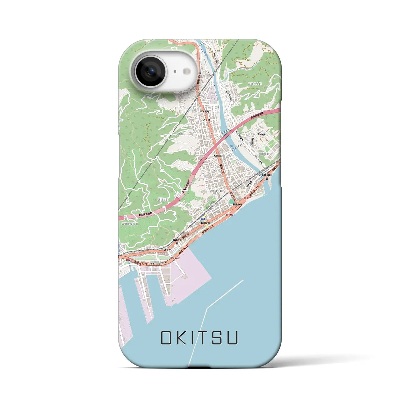 【興津（静岡県）】地図柄iPhoneケース（バックカバータイプ）