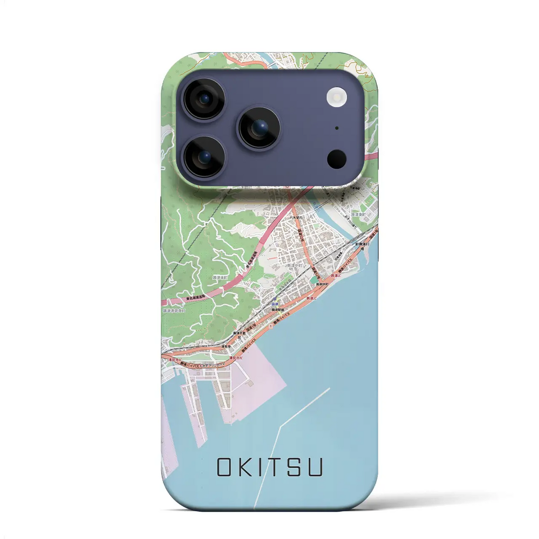 【興津(静岡県)】地図柄iPhoneケース(バックカバータイプ)ブラック・iPhone 17 Pro Max 用